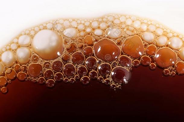 泡沫速溶咖啡的气泡