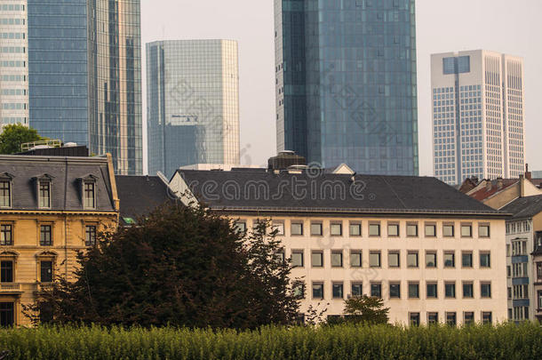 德国法兰克福商业建筑的天际线
