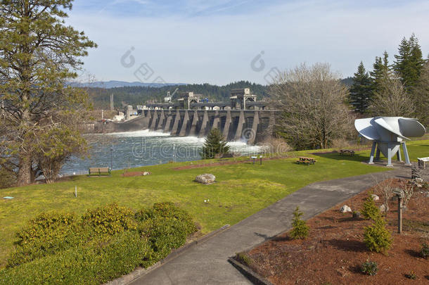 邦内维尔大坝的水通过大门释放。