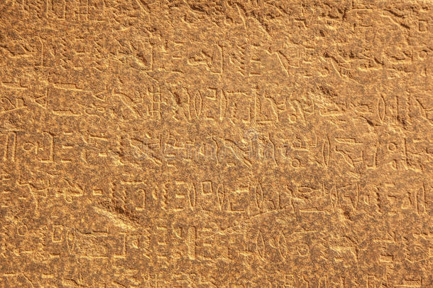 刻在石头上的古埃及象形文字