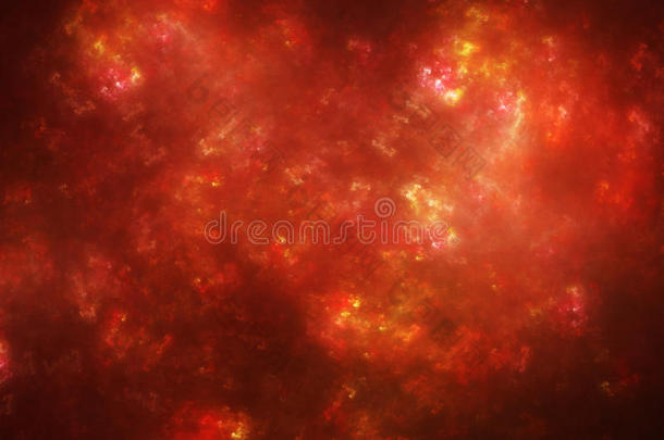 在太空中发光的炽热的红色等离子体