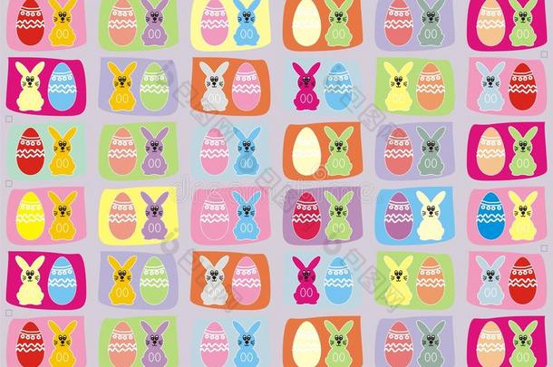 复活节兔子和复活节鸡蛋图案背景