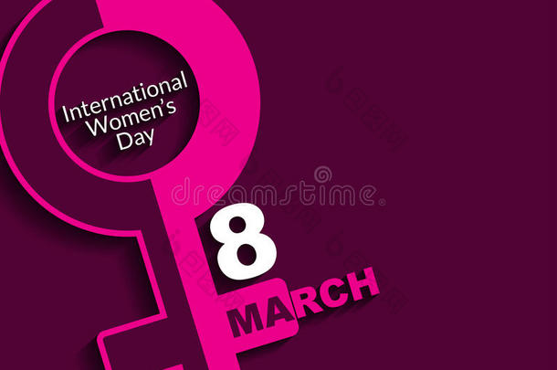 国际妇女节的卡片设计。