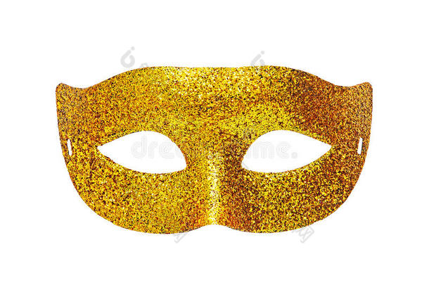 金色剧院面具金色剧院面具白色背景