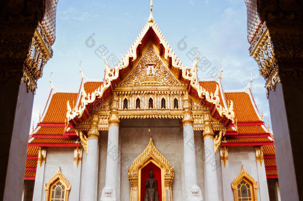 美丽的泰国寺庙瓦特<strong>本</strong>贾马博菲，曼谷的寺庙，泰国的一般，任何一种艺术装饰