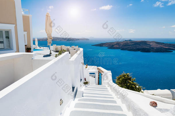 希腊圣托里尼岛白色建筑