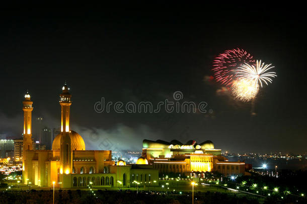 庆祝巴林国庆节的烟花