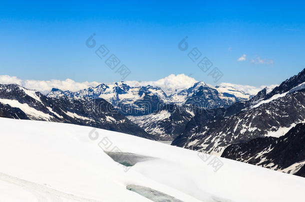 从瑞士<strong>少女</strong>峰俯瞰阿勒奇冰川