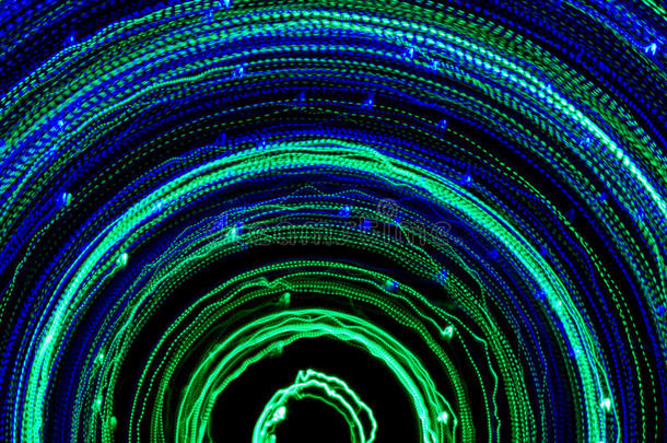 彩色抽象背景，利用隧道光的运动模糊
