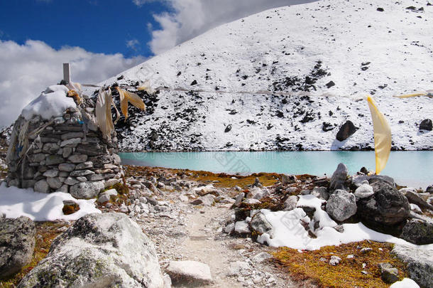 亚洲探索冰期的徒步旅行喜马拉雅山脉
