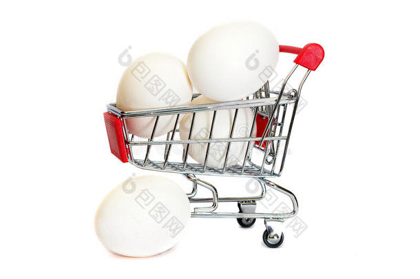 购物车里的鸡蛋是白色的