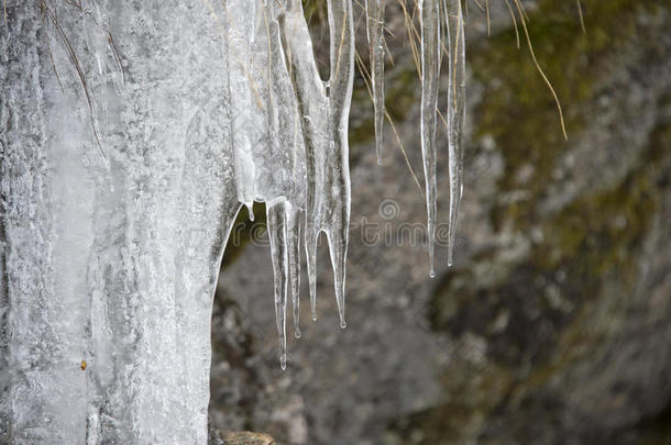 冰柱细部在雪冬<strong>时节</strong>