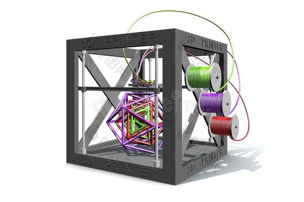 一个三维打印机打印复杂的地质形状的插图