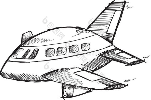 飞机艺术涂鸦飞行插图