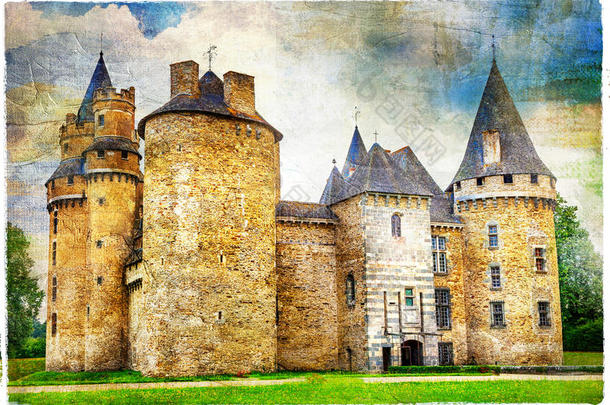 法国城堡，艺术图片
