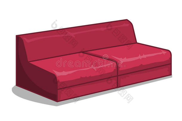 红色沙发独立插画