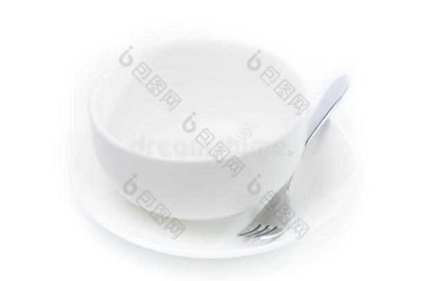 白底白瓷盘碗