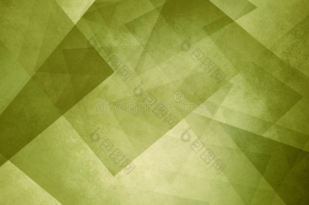 抽象橄榄绿几何背景与层三角形和矩形与痛苦的纹理设计
