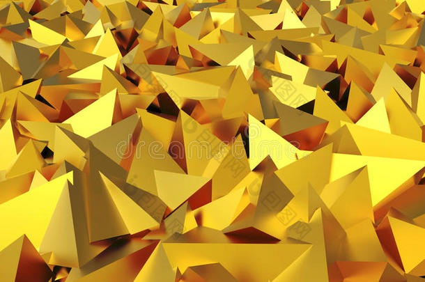抽象的3D黄金金字塔