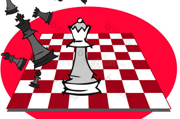 国际象棋，将军卡通
