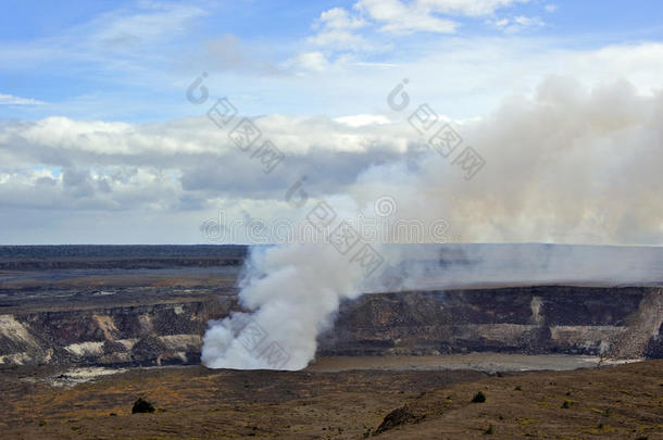 喷发火山口，夏威夷火山公园