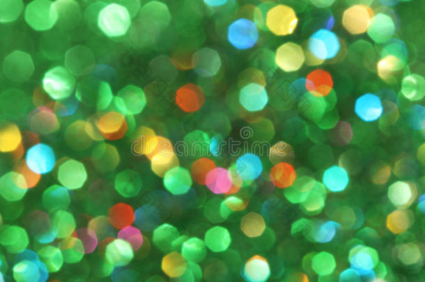 深抽象绿色，红色，黄色，绿松石闪光背景圣诞树-抽象背景