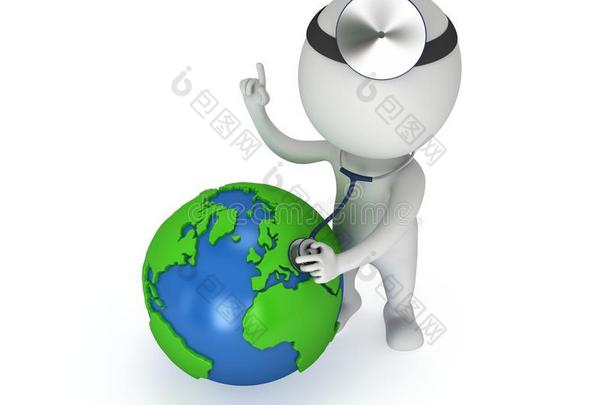 地球仪博士。 世界卫生日概念。