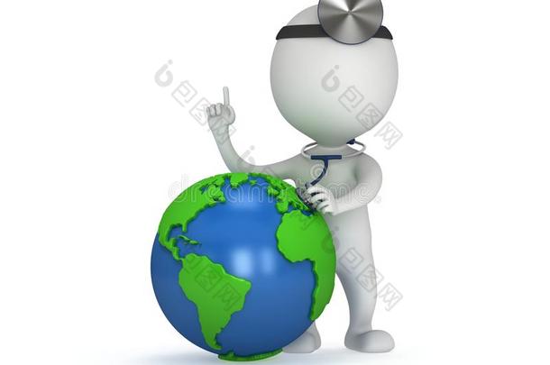 地球仪博士。 世界卫生日概念。