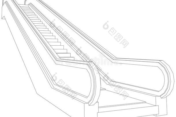 线架自动扶梯的图纸。 透视图