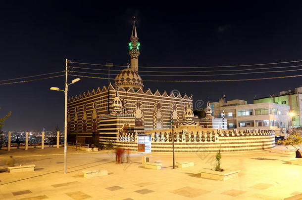 阿布达威什清真寺安曼（夜间），约旦