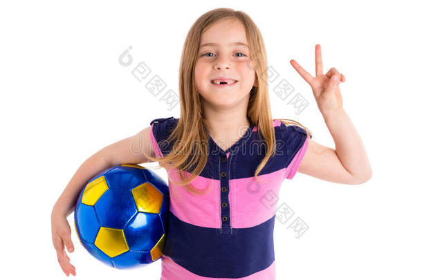 足球，足球，孩子，女孩，快乐的球员与球