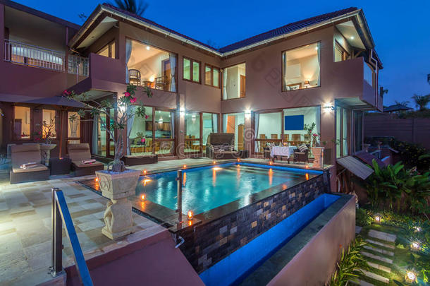 建筑学地区巴厘岛卧室蓝色