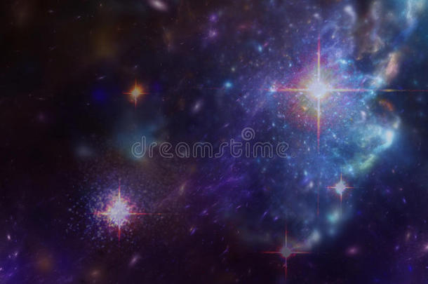 星云、星系和恒星的空间背景