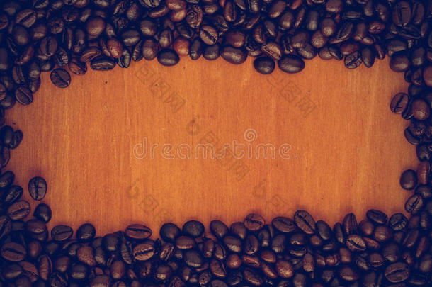 咖啡豆背景-复古效果<strong>风格图片</strong>