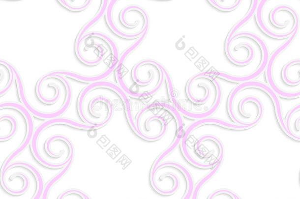 三维彩色粉红色螺旋圈