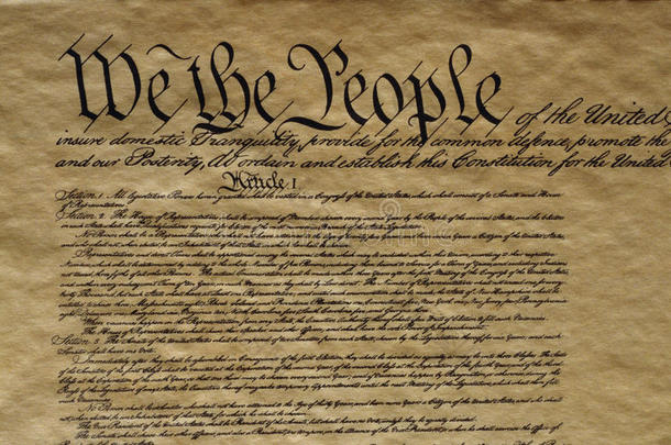 美国宪法的特写