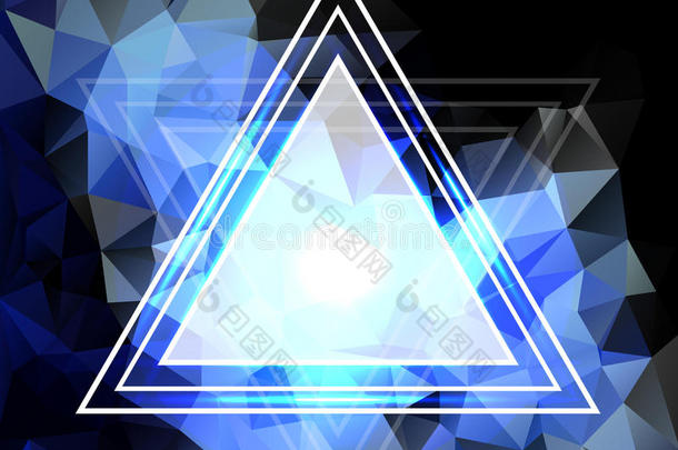 蓝色水晶抽象图案。 商业设计