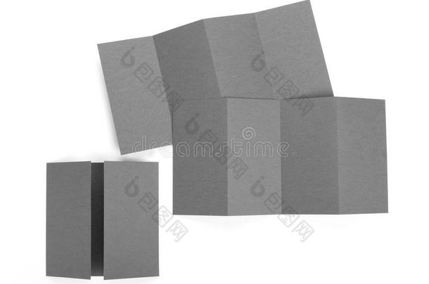 空白折叠纸传单或传单模型。