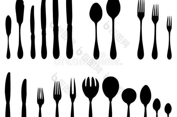 餐具-叉子，勺子，刀子。