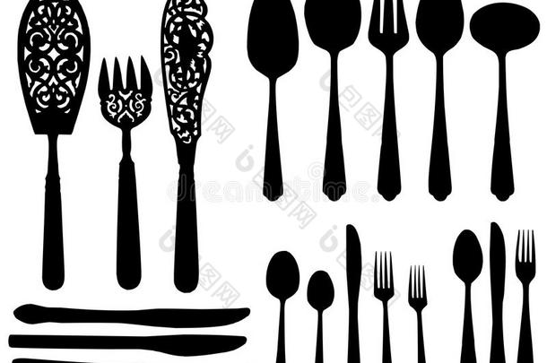 餐具-叉子，勺子，刀子。