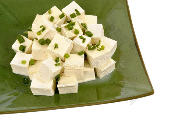 亚洲食物：豆腐洋葱的<strong>豆腐块</strong>