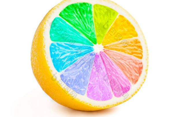 摘要明亮的柑橘特写镜头颜色
