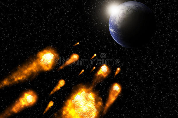 小行星碰撞到美国宇航局提供的地球元素图像
