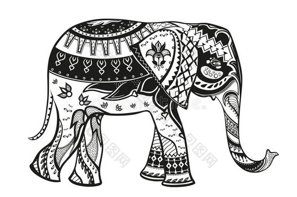 种族装饰的大象