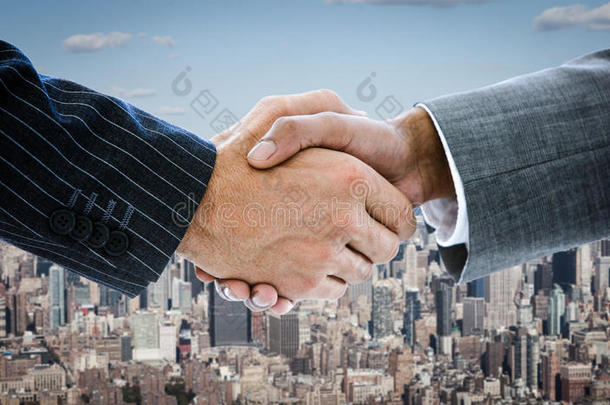 商务人士握手的合成图像