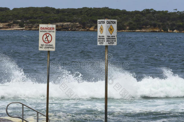 海滩警示牌