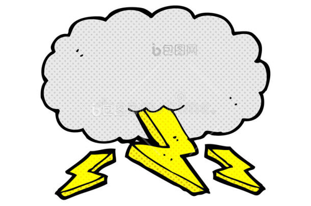复古卡通雷云图片-包图网企业站