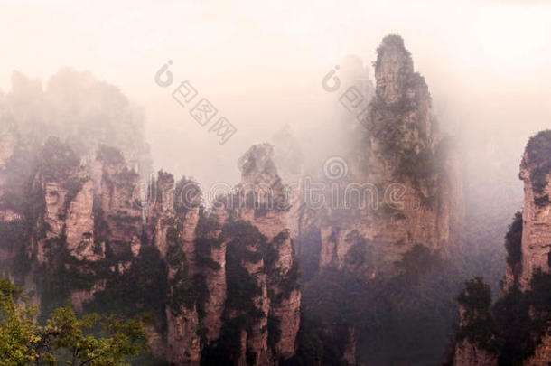 亚洲瓷器中国人雾风景