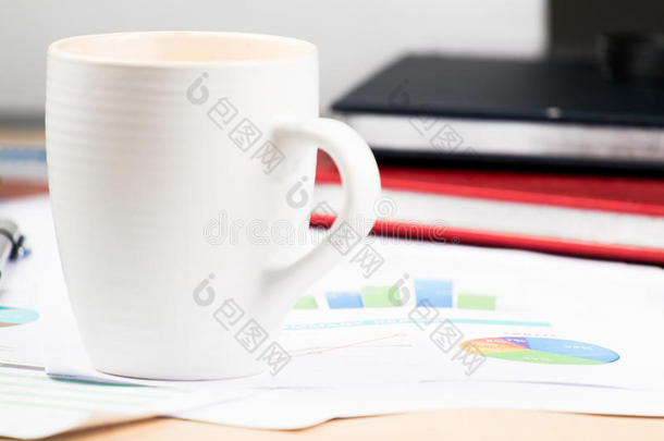 商业和<strong>财务</strong>报告与咖啡。图表，书籍，眼镜，文件是<strong>模型</strong>