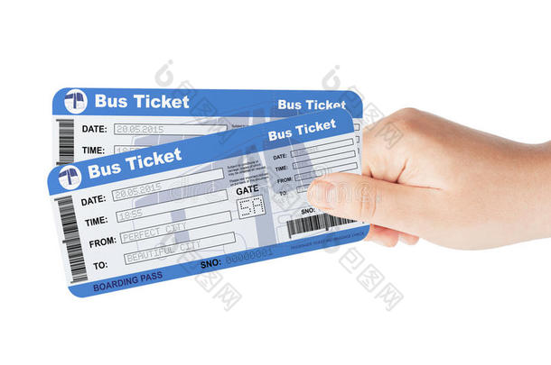 公共汽车票是手工持有的
